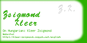 zsigmond kleer business card